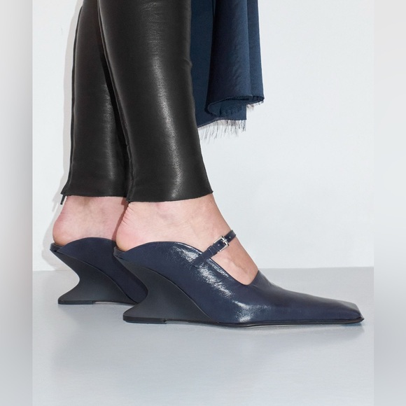 Miista ALDITH navy blue mules pumps cut out subversive designer sculpted - Picture 3 of 16